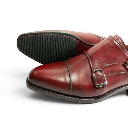 GYW MP Double Monk Strap — Ruby Patina (Calf) · Archive No.1790