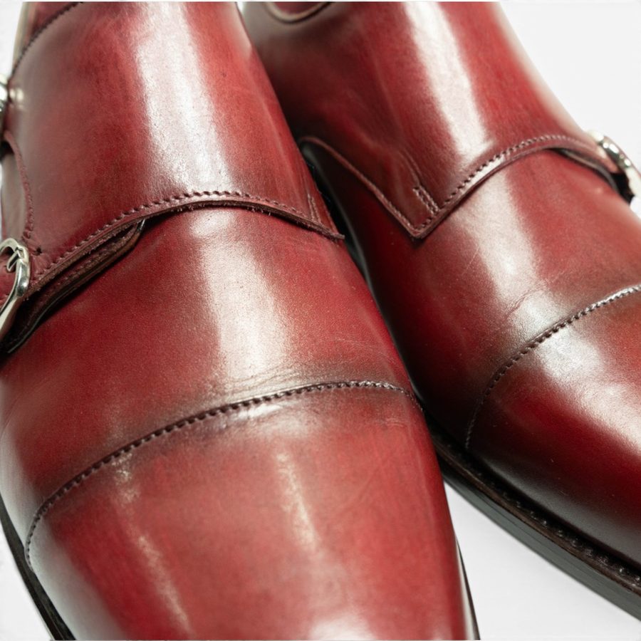 GYW MP Double Monk Strap — Ruby Patina (Calf) · Archive No.1790